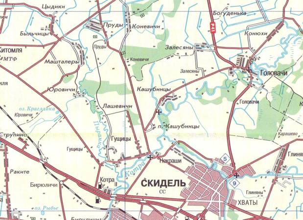 Карта окрестностей гродно