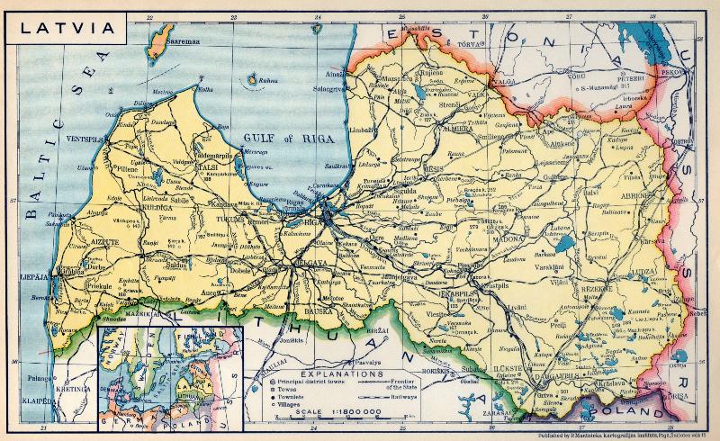 Карта латвии до 1939 года карта